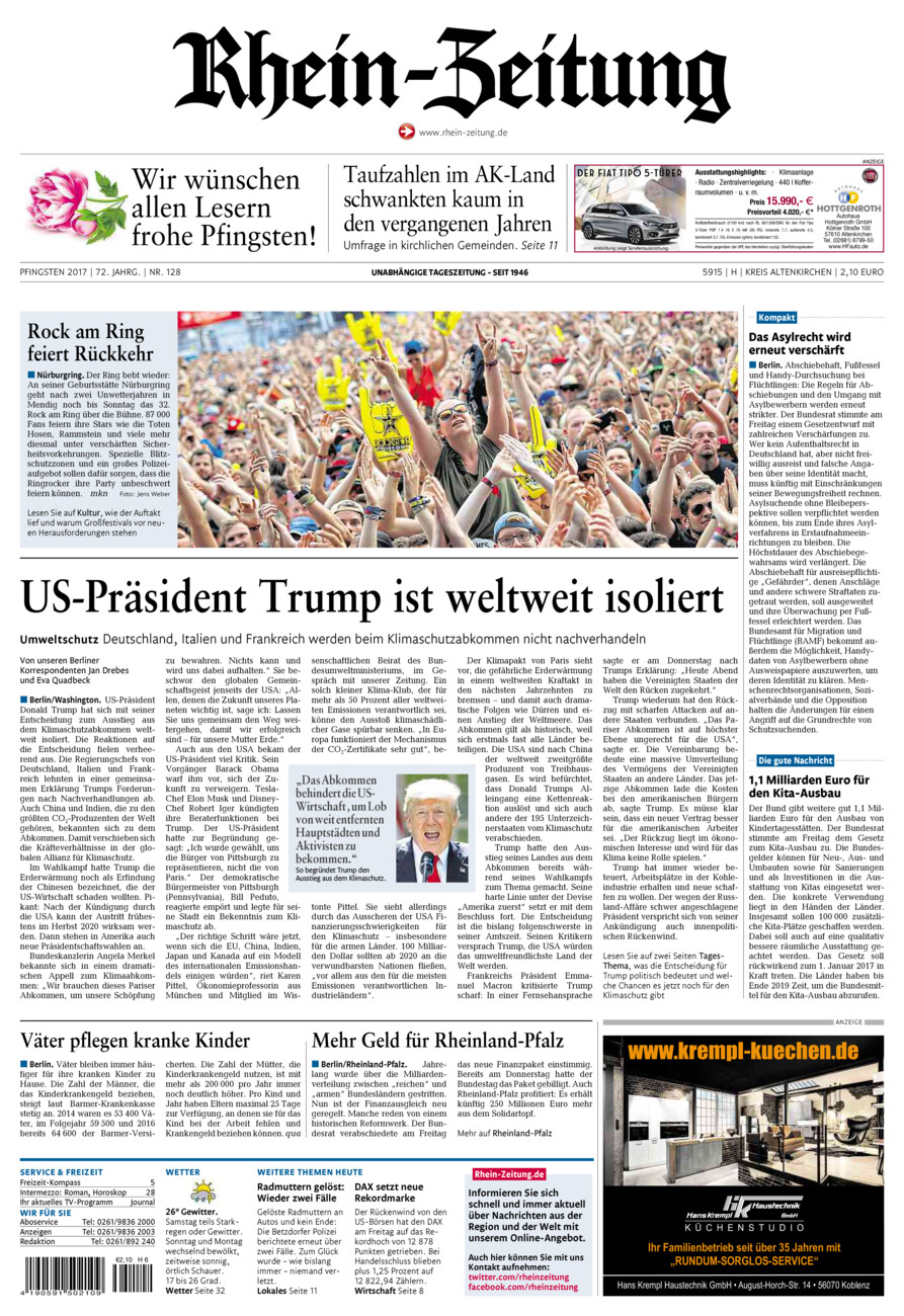 Rhein-Zeitung Kreis Altenkirchen vom Samstag, 03.06.2017