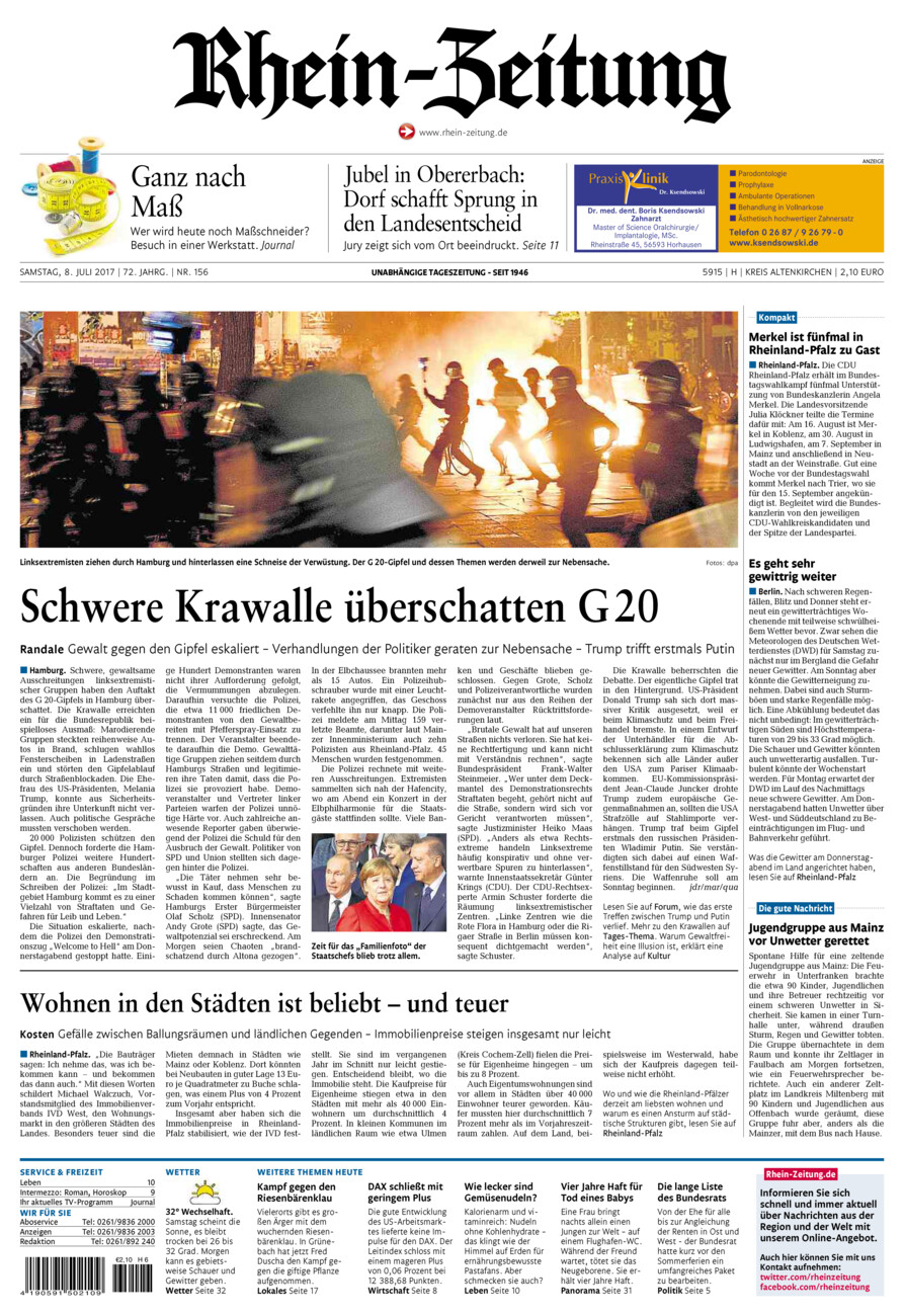 Rhein-Zeitung Kreis Altenkirchen vom Samstag, 08.07.2017