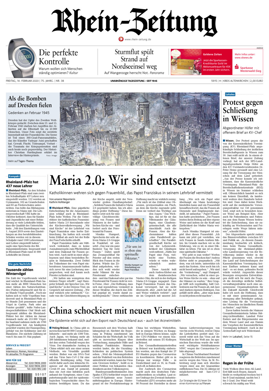 Rhein-Zeitung Kreis Altenkirchen vom Freitag, 14.02.2020