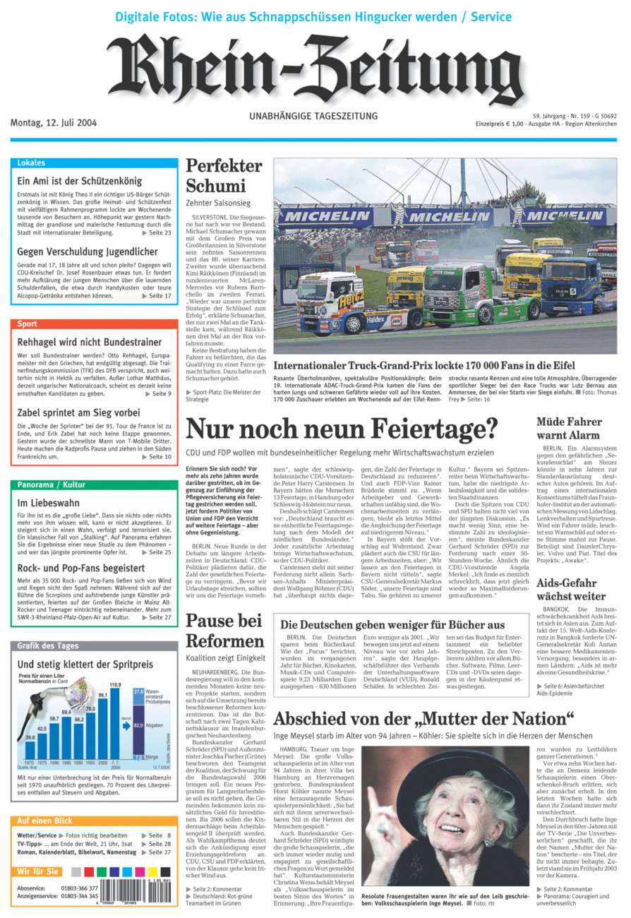 Rhein-Zeitung Kreis Altenkirchen vom Montag, 12.07.2004