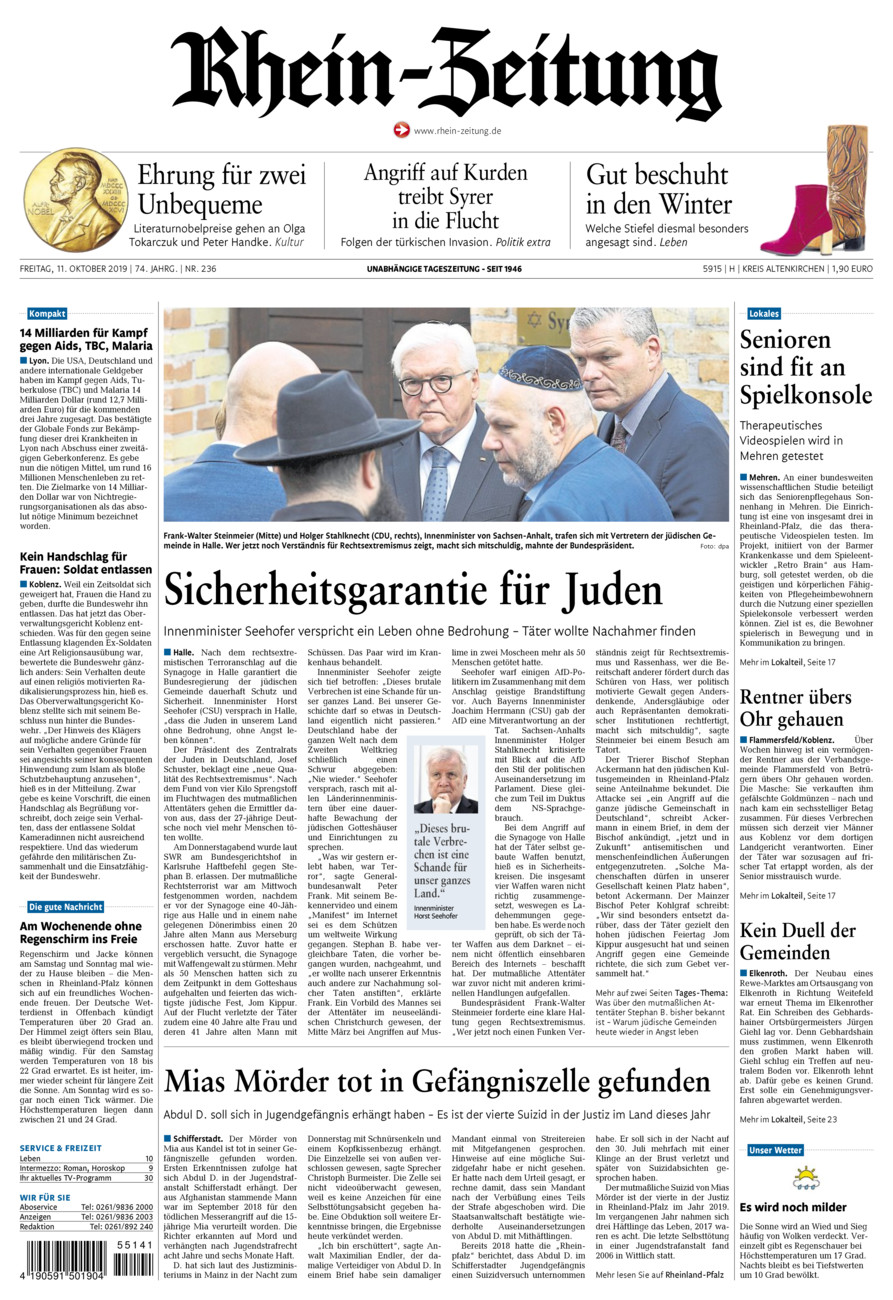 Rhein-Zeitung Kreis Altenkirchen vom Freitag, 11.10.2019