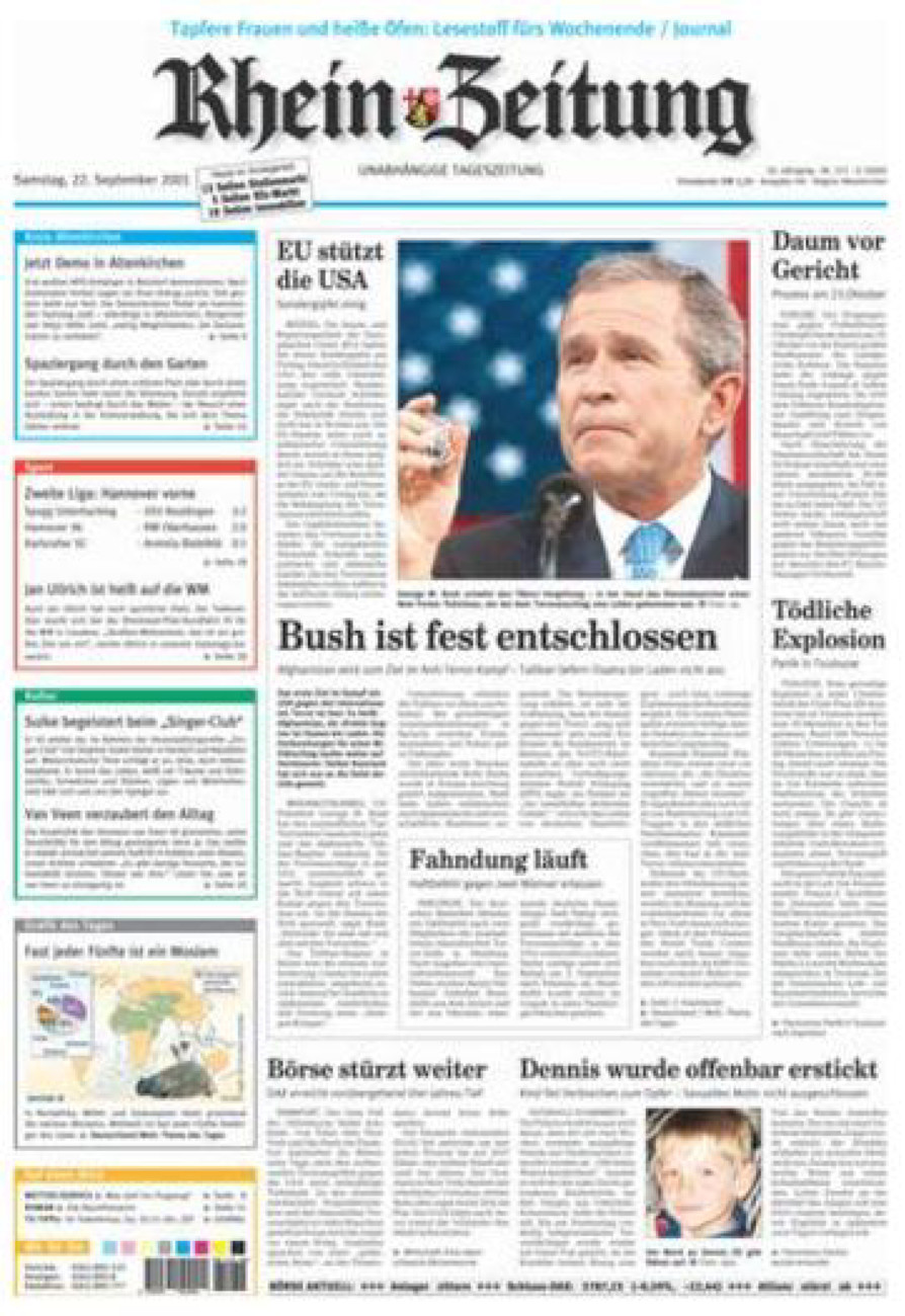 Rhein-Zeitung Kreis Altenkirchen vom Samstag, 22.09.2001