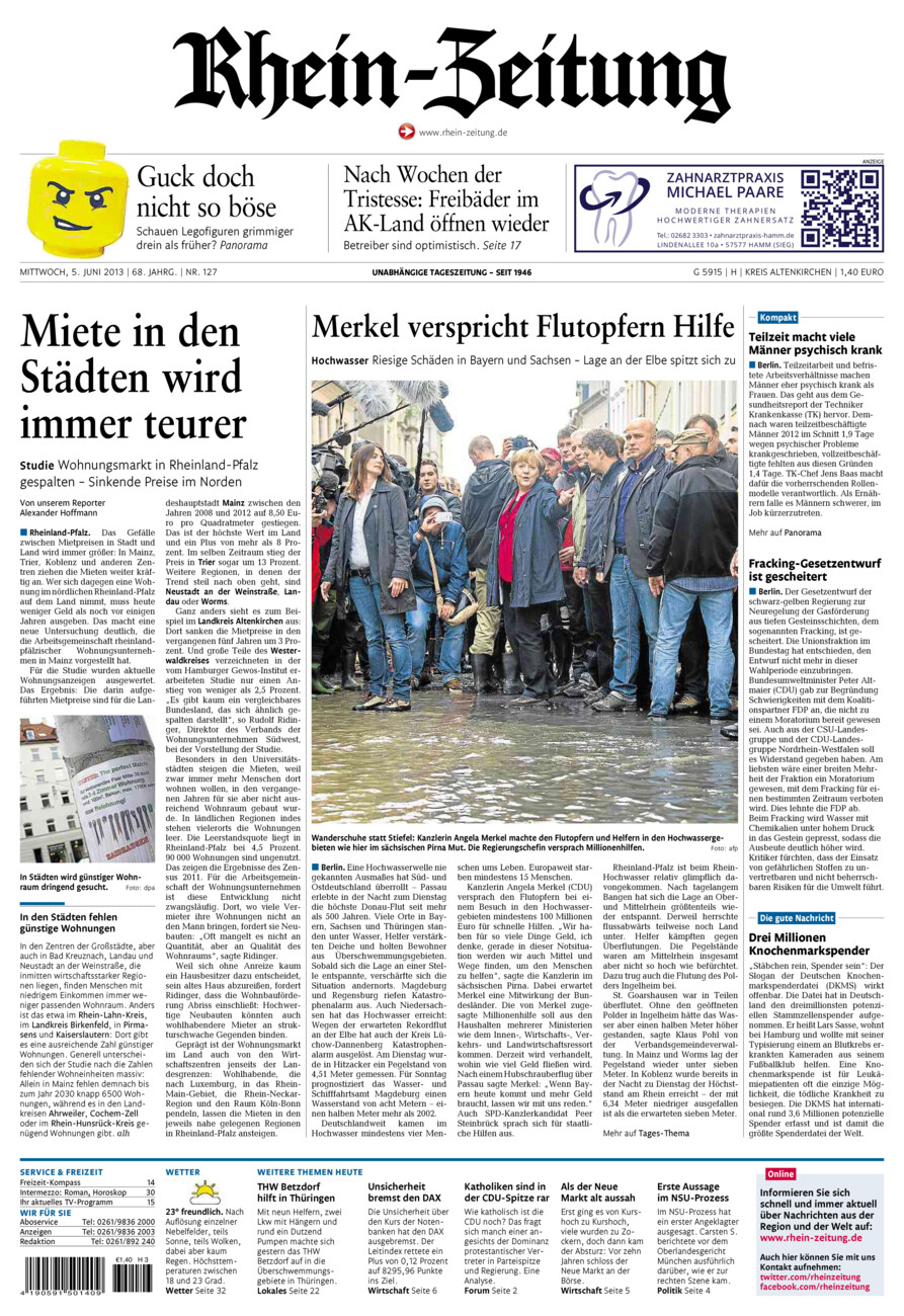 Rhein-Zeitung Kreis Altenkirchen vom Mittwoch, 05.06.2013