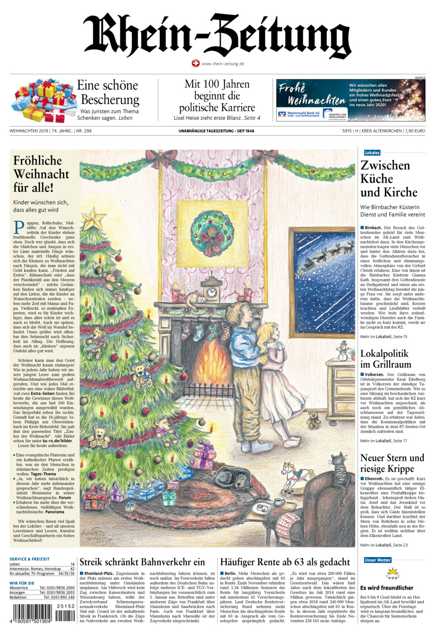 Rhein-Zeitung Kreis Altenkirchen vom Dienstag, 24.12.2019