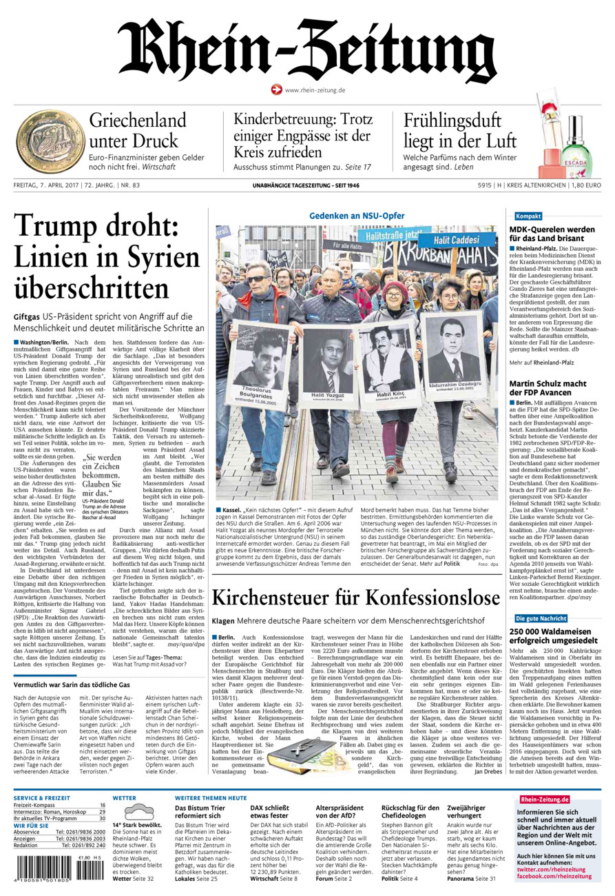Rhein-Zeitung Kreis Altenkirchen vom Freitag, 07.04.2017