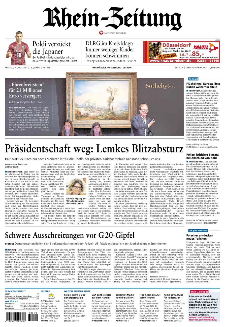Rhein-Zeitung Kreis Altenkirchen vom Freitag, 07.07.2017