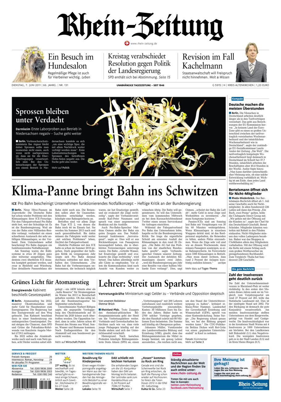 Rhein-Zeitung Kreis Altenkirchen vom Dienstag, 07.06.2011