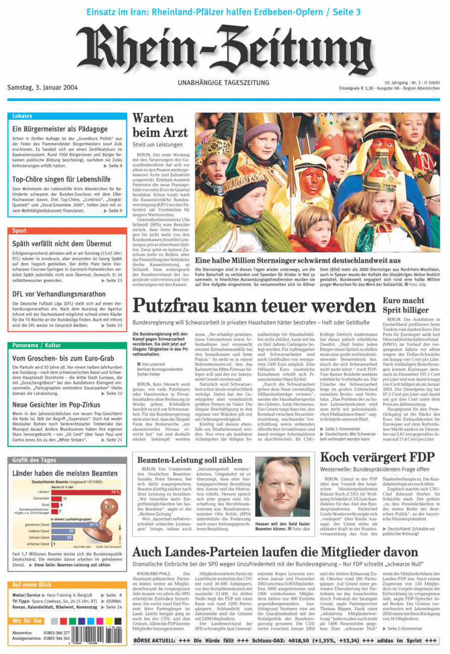 Rhein-Zeitung Kreis Altenkirchen vom Samstag, 03.01.2004