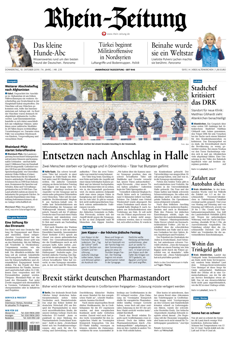 Rhein-Zeitung Kreis Altenkirchen vom Donnerstag, 10.10.2019