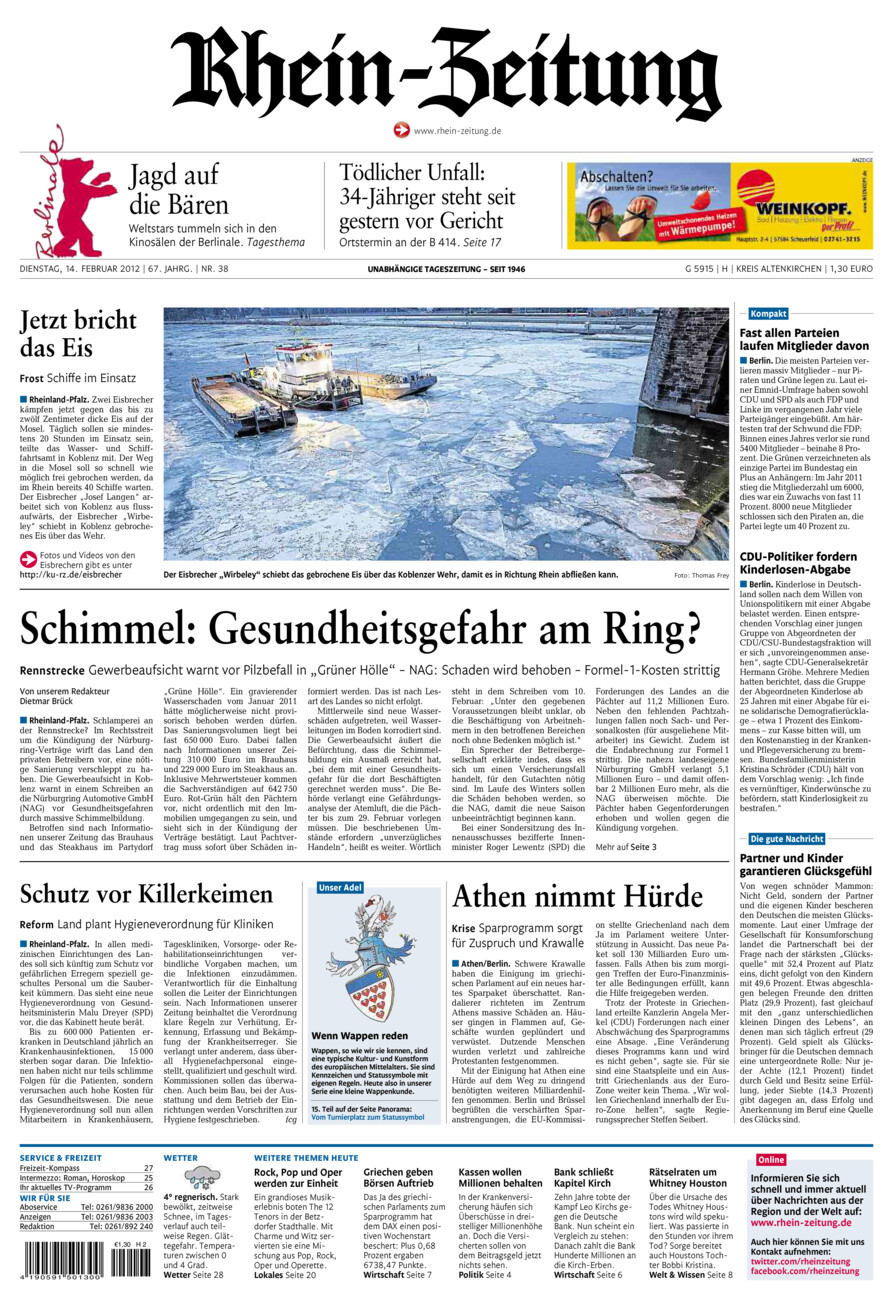 Rhein-Zeitung Kreis Altenkirchen vom Dienstag, 14.02.2012