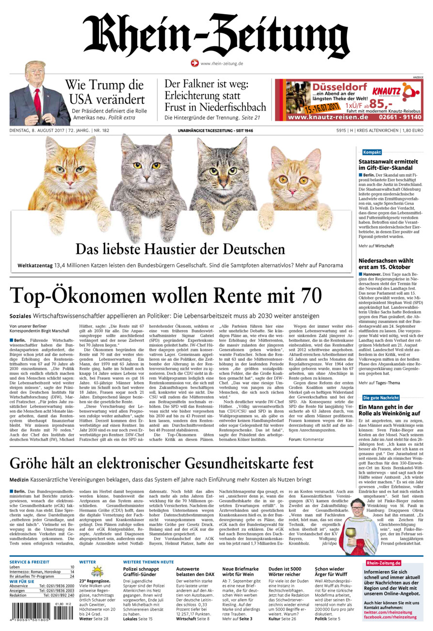 Rhein-Zeitung Kreis Altenkirchen vom Dienstag, 08.08.2017