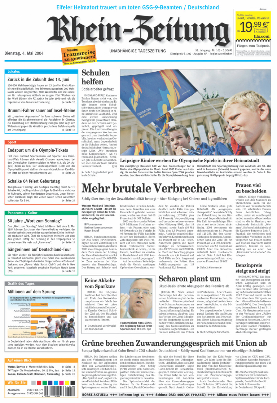 Rhein-Zeitung Kreis Altenkirchen vom Dienstag, 04.05.2004