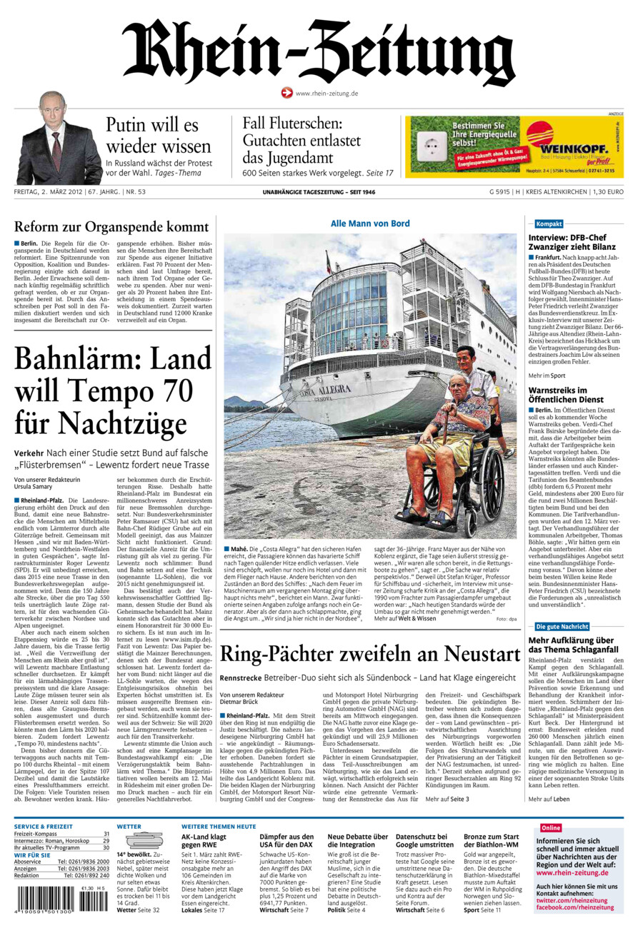 Rhein-Zeitung Kreis Altenkirchen vom Freitag, 02.03.2012