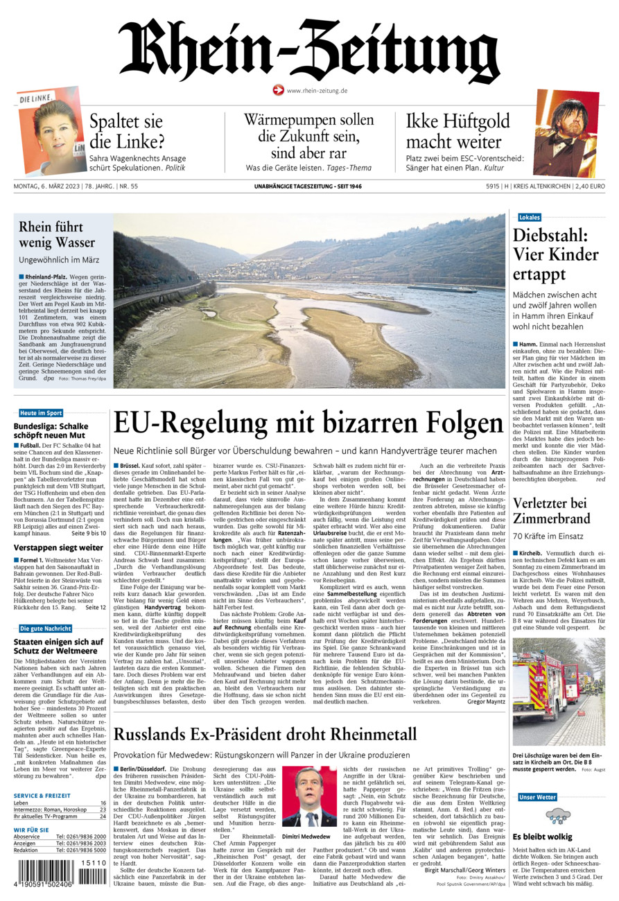 Rhein-Zeitung Kreis Altenkirchen vom Montag, 06.03.2023