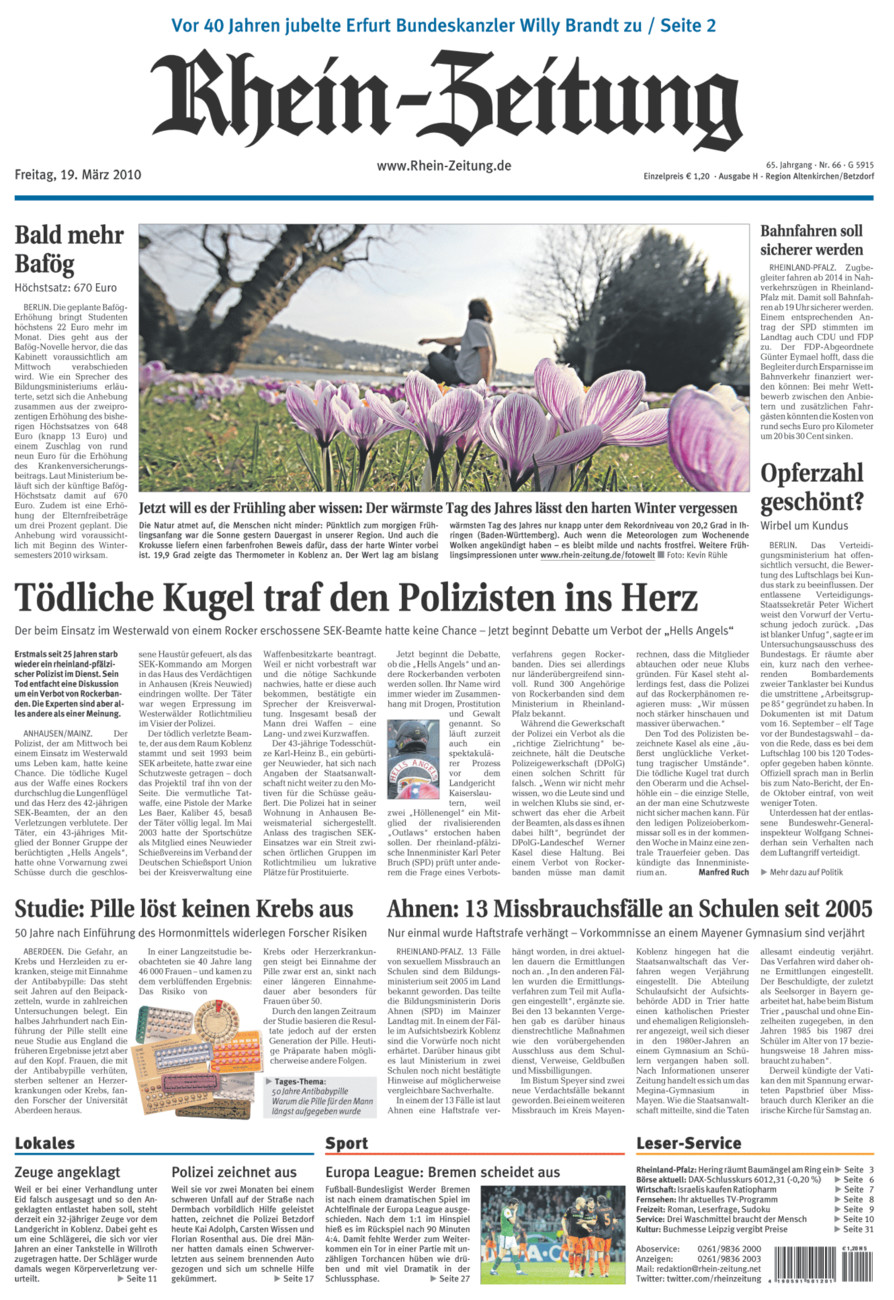 Rhein-Zeitung Kreis Altenkirchen vom Freitag, 19.03.2010