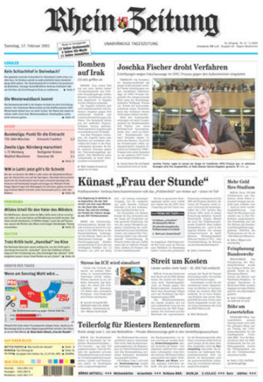 Rhein-Zeitung Kreis Altenkirchen vom Samstag, 17.02.2001