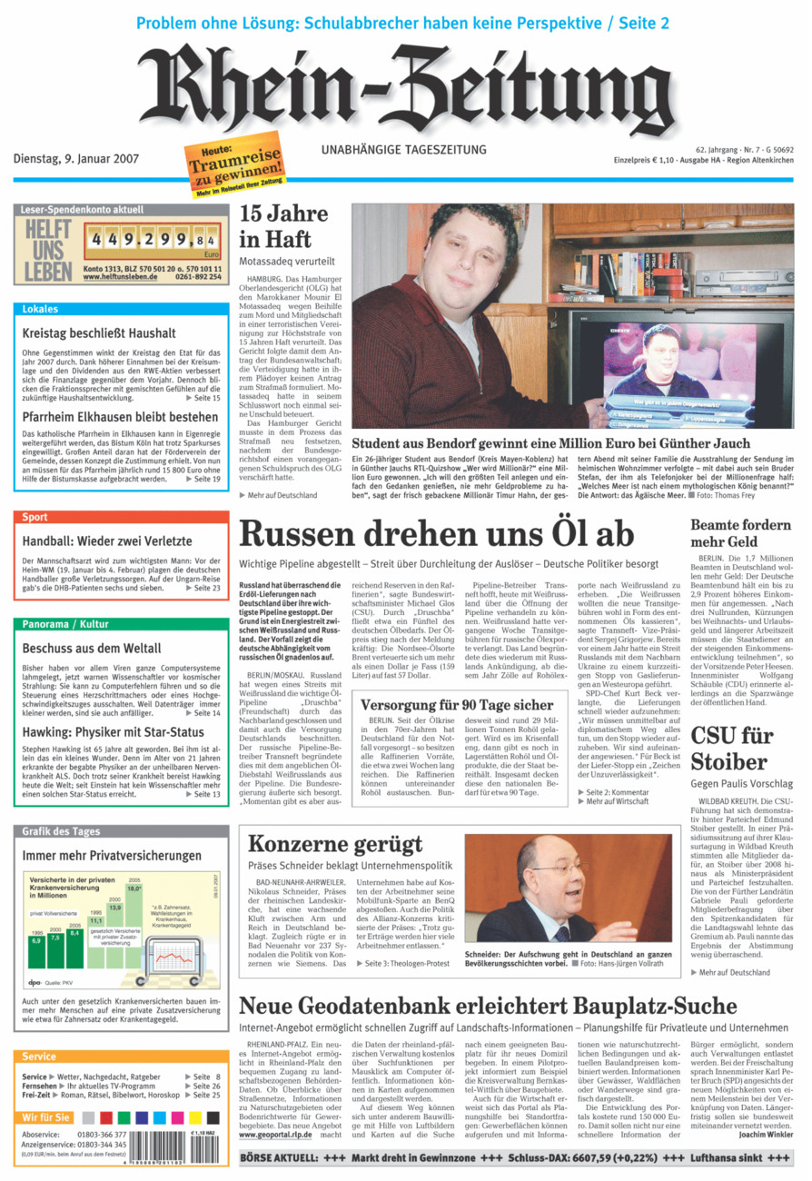 Rhein-Zeitung Kreis Altenkirchen vom Dienstag, 09.01.2007