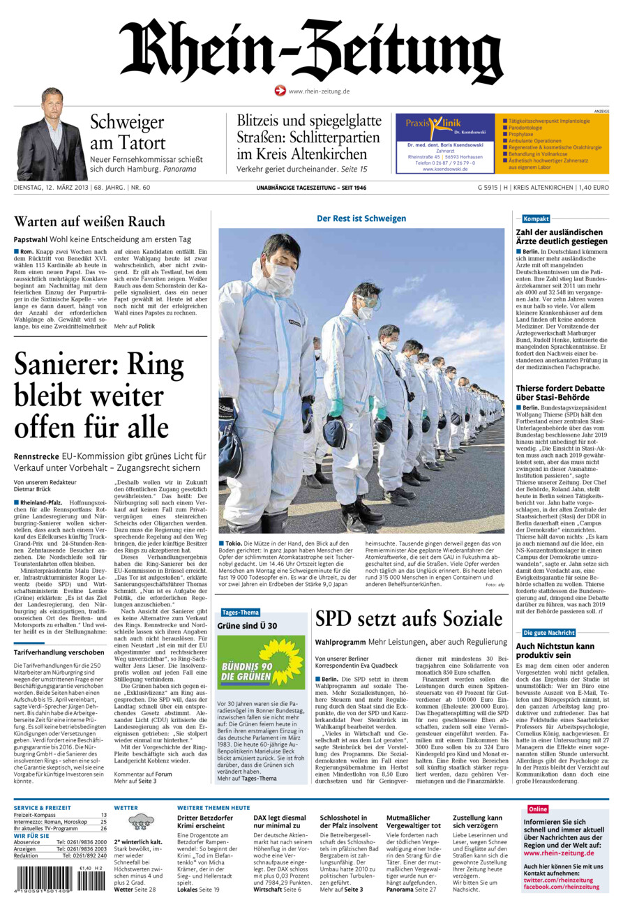 Rhein-Zeitung Kreis Altenkirchen vom Dienstag, 12.03.2013