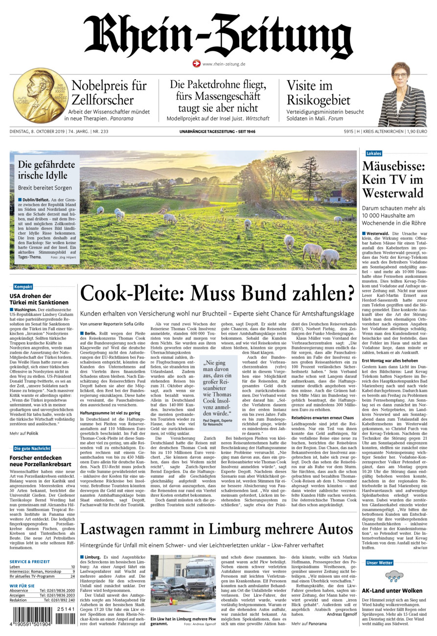 Rhein-Zeitung Kreis Altenkirchen vom Dienstag, 08.10.2019