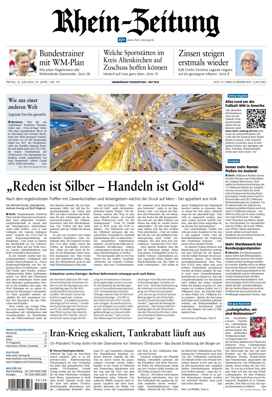 Rhein-Zeitung Kreis Altenkirchen vom Freitag, 12.06.2026