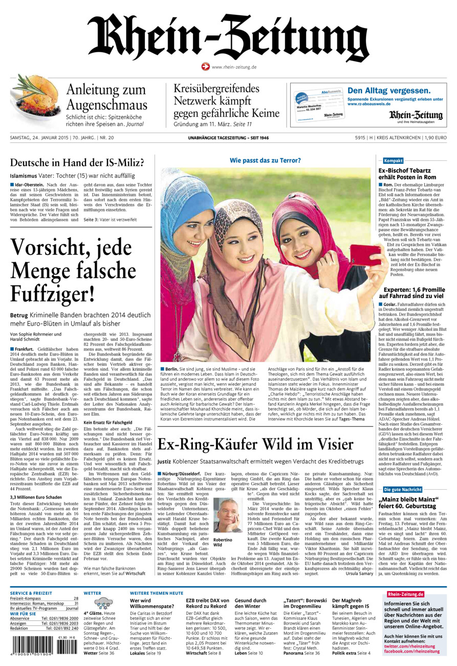 Rhein-Zeitung Kreis Altenkirchen vom Samstag, 24.01.2015