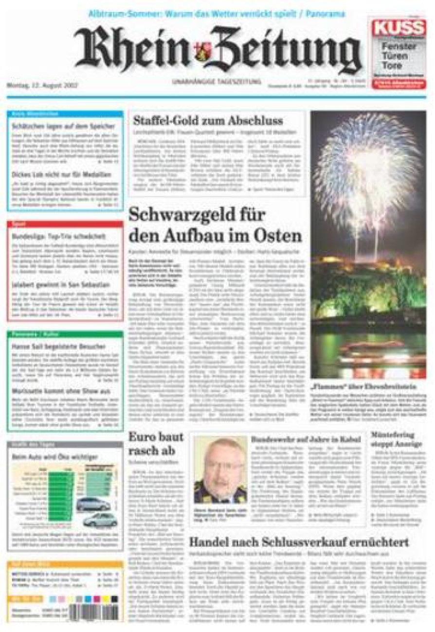 Rhein-Zeitung Kreis Altenkirchen vom Montag, 12.08.2002
