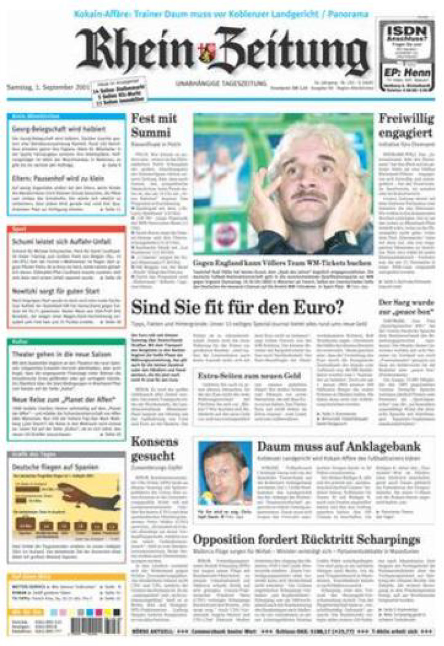 Rhein-Zeitung Kreis Altenkirchen vom Samstag, 01.09.2001