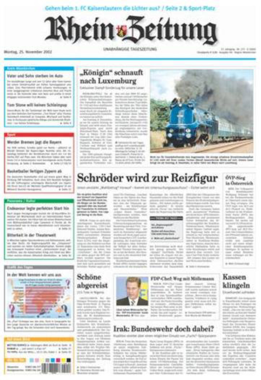 Rhein-Zeitung Kreis Altenkirchen vom Montag, 25.11.2002