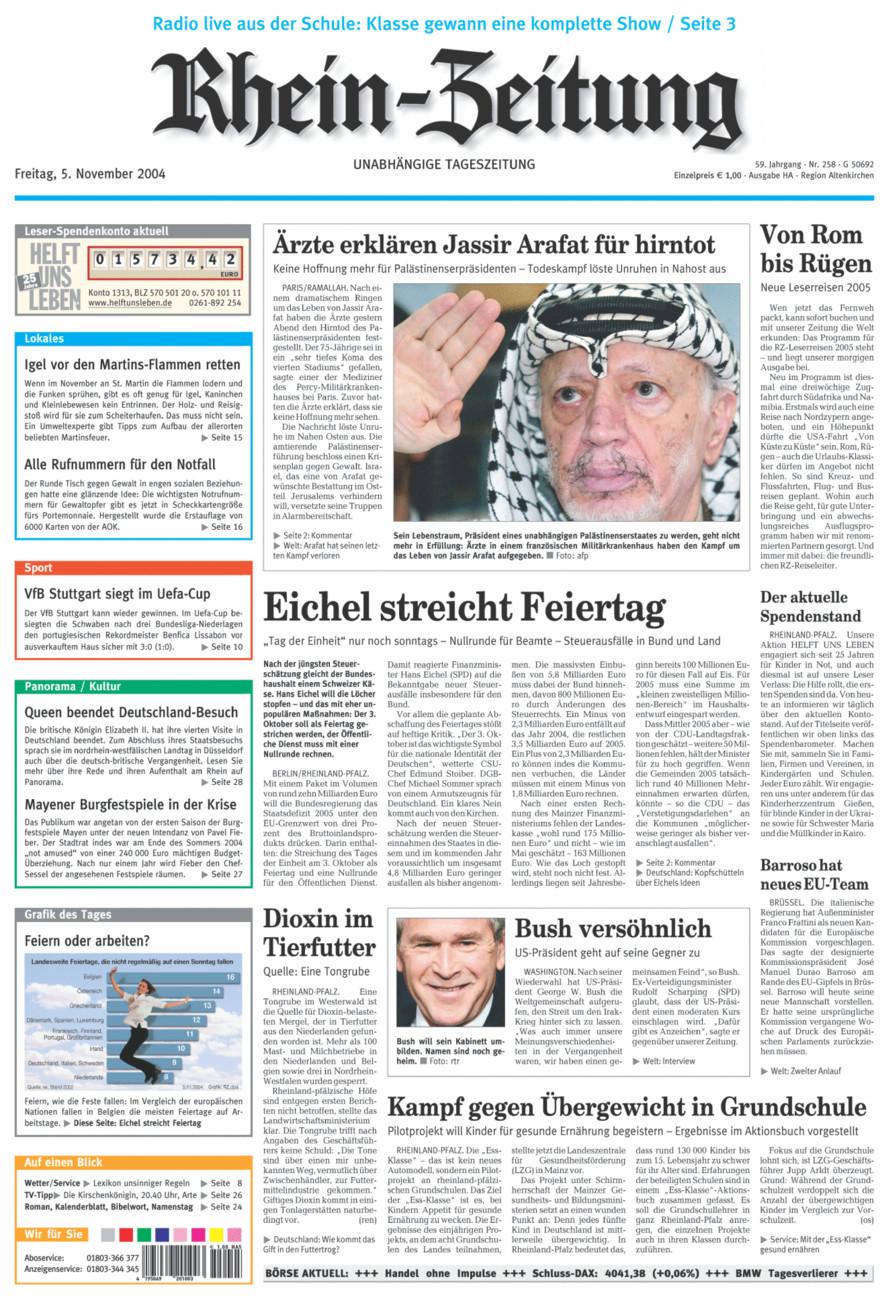 Rhein-Zeitung Kreis Altenkirchen vom Freitag, 05.11.2004