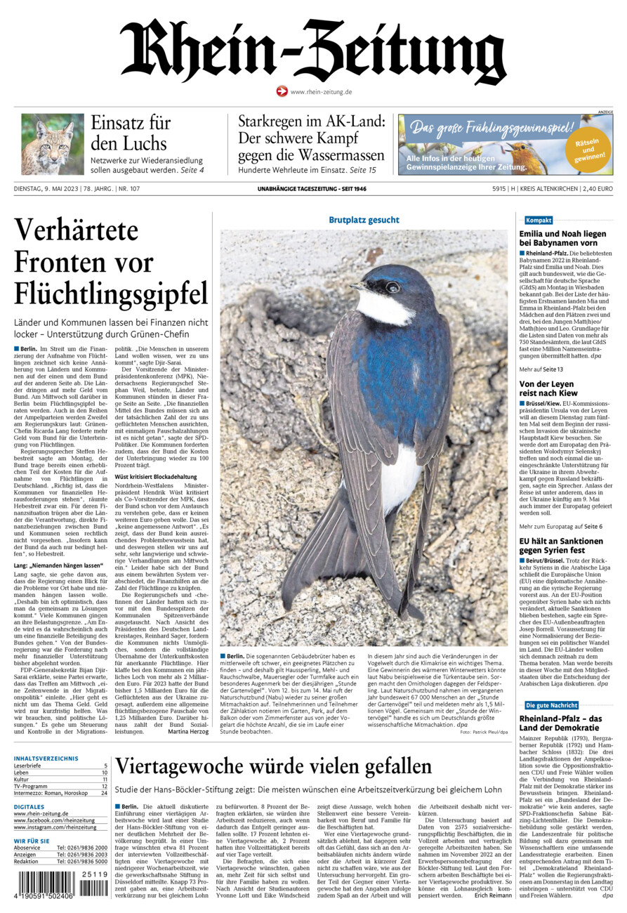 Rhein-Zeitung Kreis Altenkirchen vom Dienstag, 09.05.2023