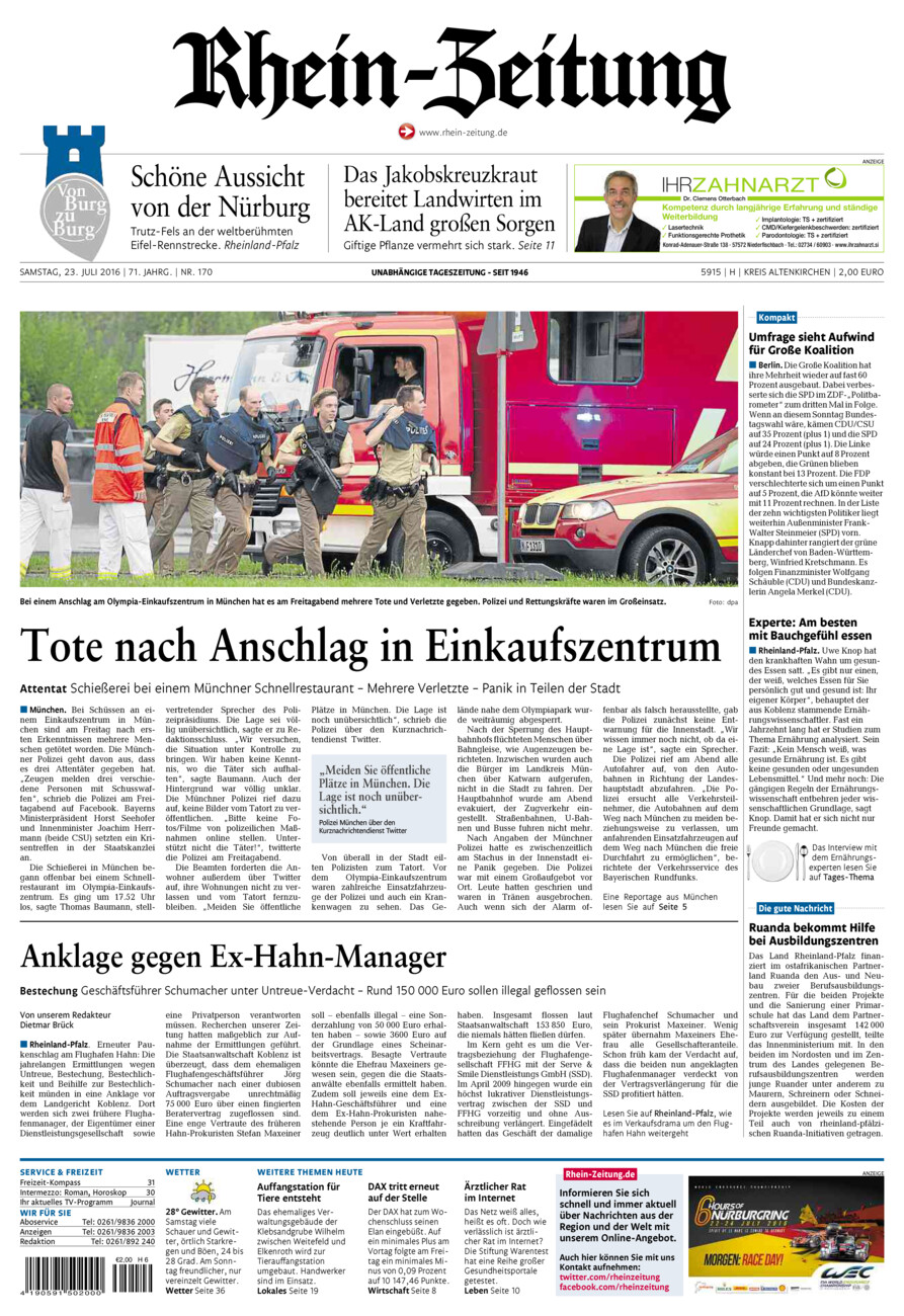 Rhein-Zeitung Kreis Altenkirchen vom Samstag, 23.07.2016