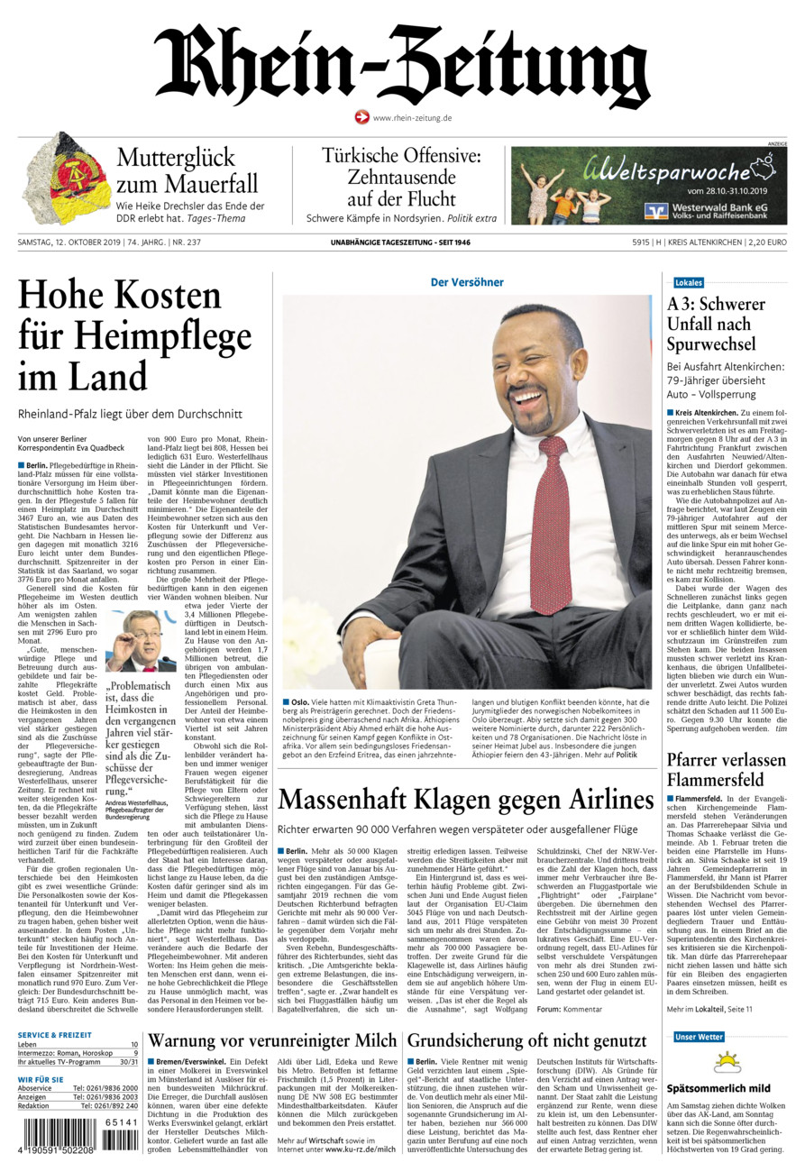 Rhein-Zeitung Kreis Altenkirchen vom Samstag, 12.10.2019
