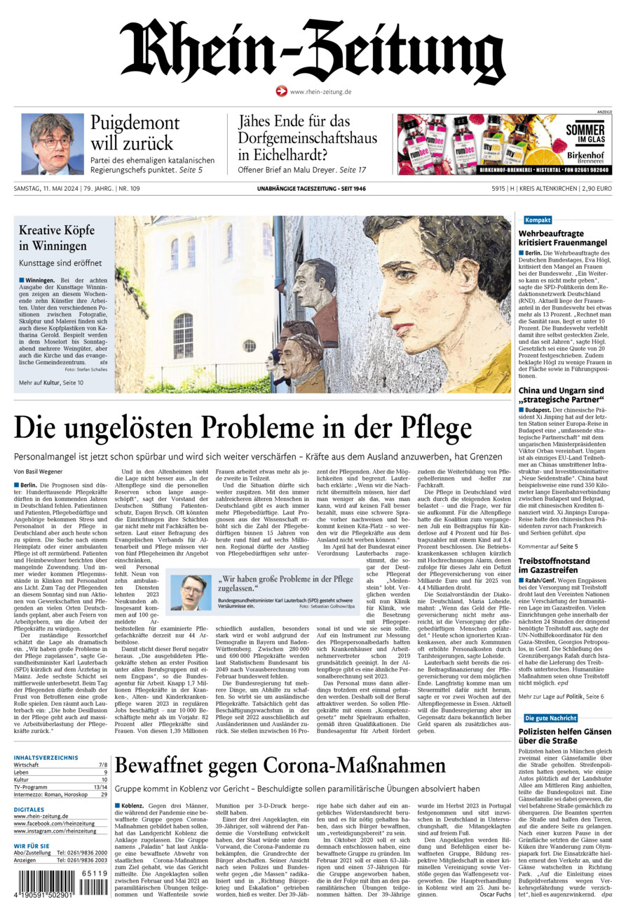 Rhein-Zeitung Kreis Altenkirchen vom Samstag, 11.05.2024