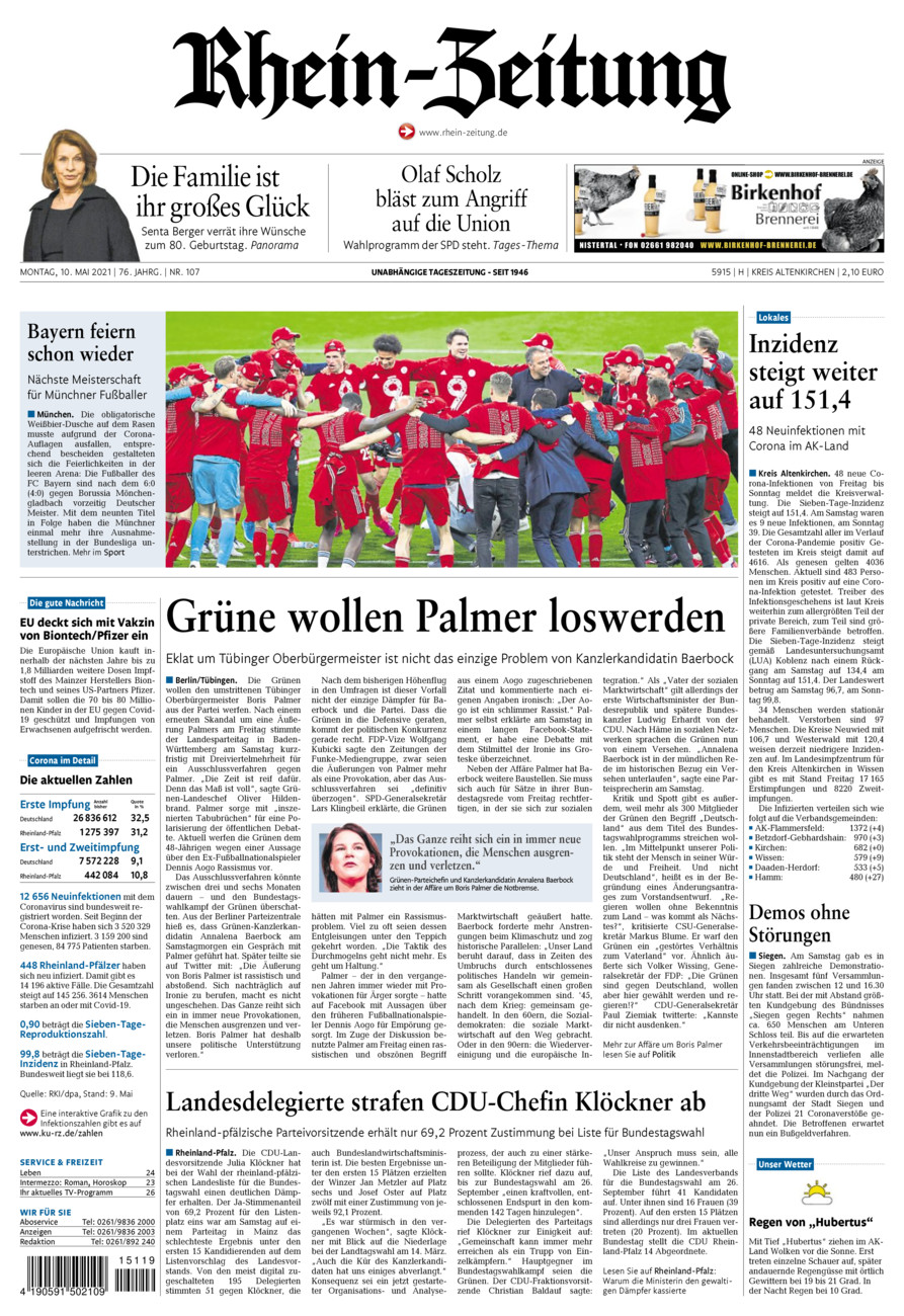 Rhein-Zeitung Kreis Altenkirchen vom Montag, 10.05.2021