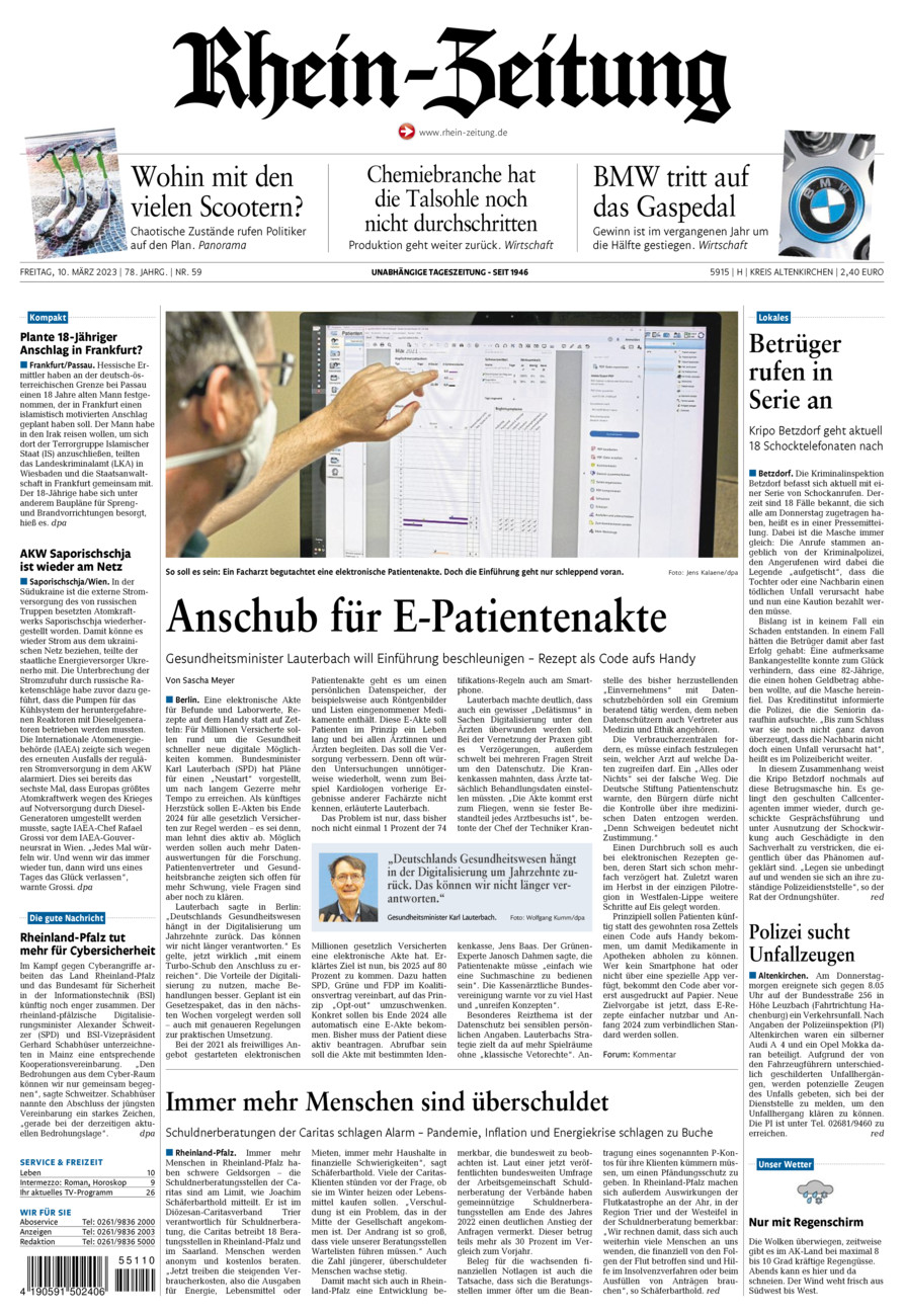 Rhein-Zeitung Kreis Altenkirchen vom Freitag, 10.03.2023