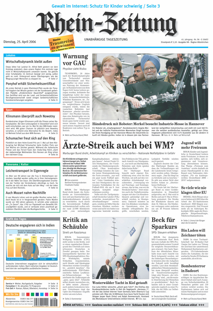 Rhein-Zeitung Kreis Altenkirchen vom Dienstag, 25.04.2006