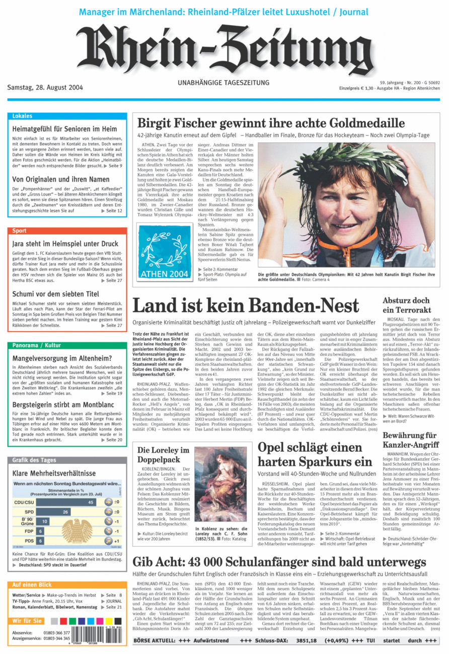 Rhein-Zeitung Kreis Altenkirchen vom Samstag, 28.08.2004