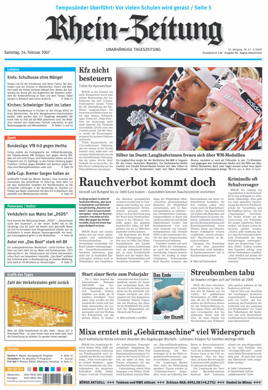 Rhein-Zeitung Kreis Altenkirchen vom Samstag, 24.02.2007