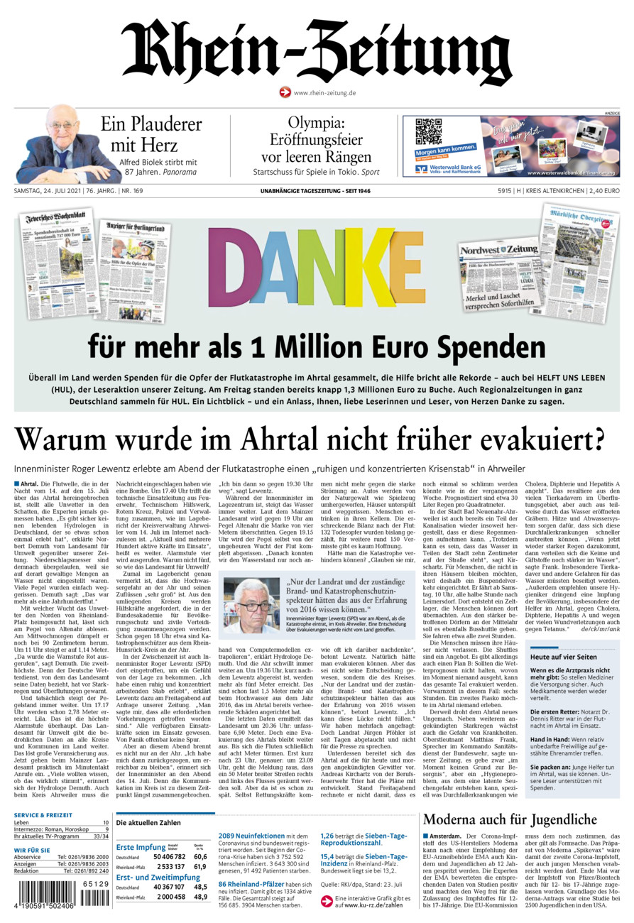 Rhein-Zeitung Kreis Altenkirchen vom Samstag, 24.07.2021