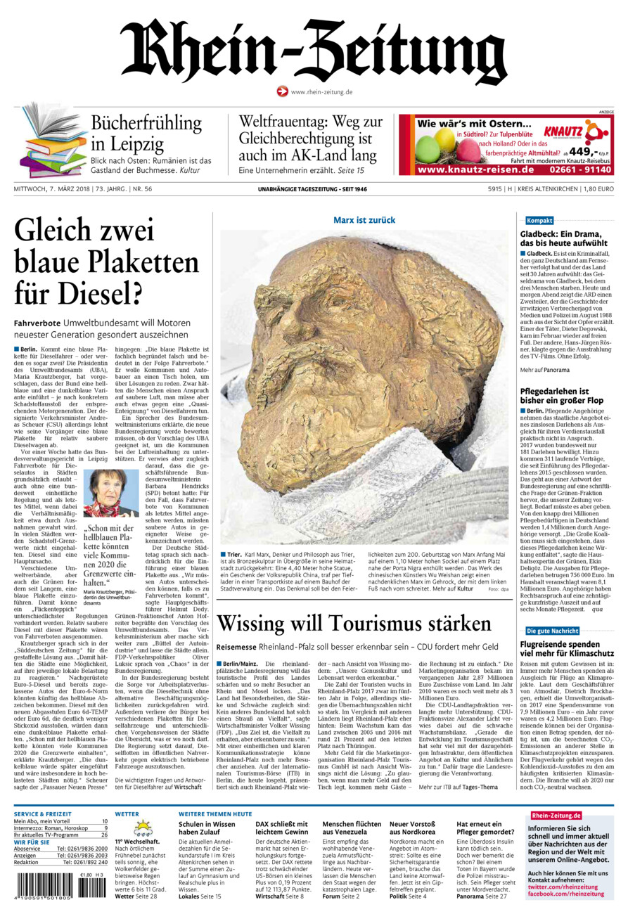 Rhein-Zeitung Kreis Altenkirchen vom Mittwoch, 07.03.2018