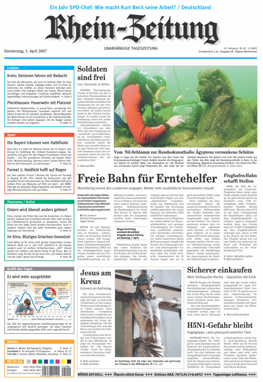 Rhein-Zeitung Kreis Altenkirchen vom Donnerstag, 05.04.2007
