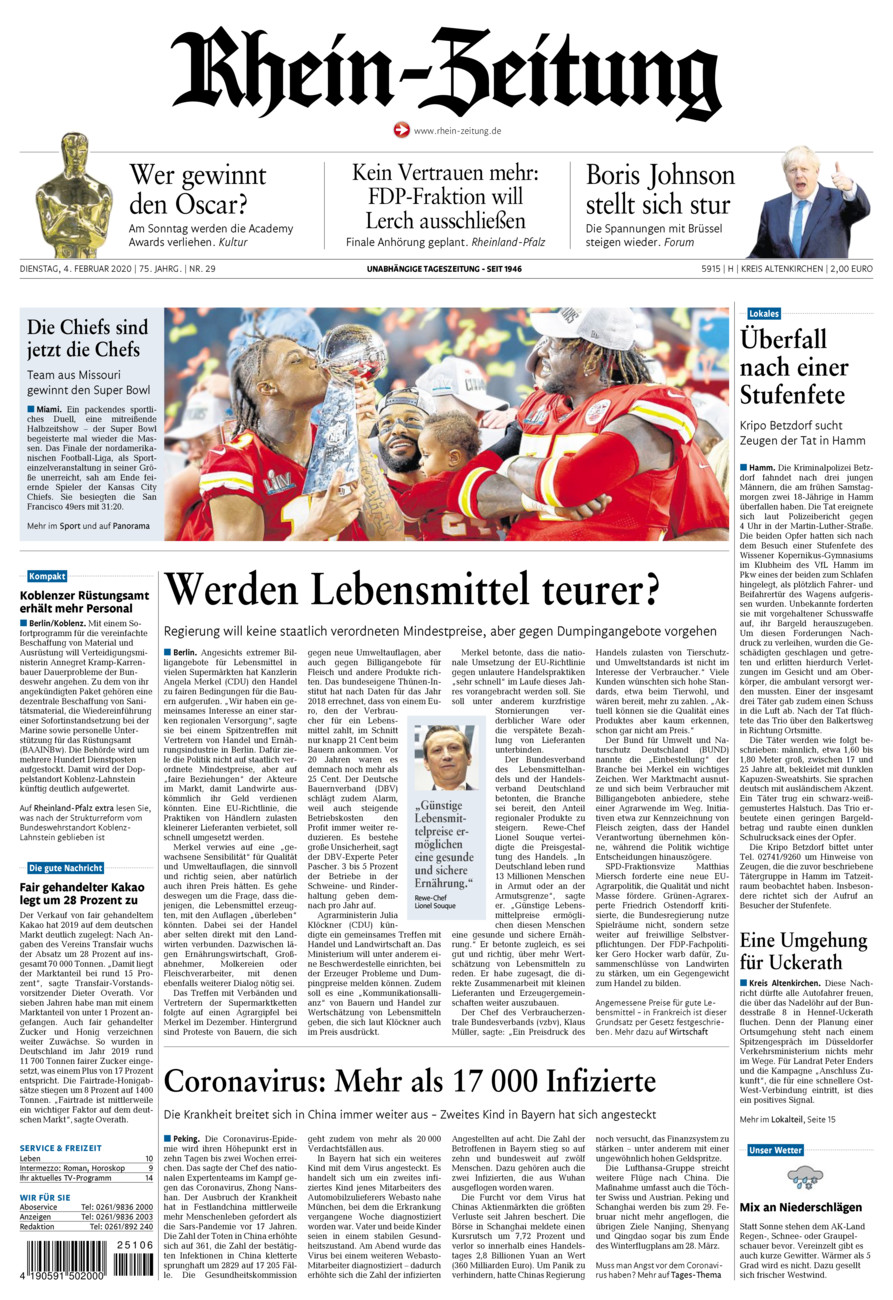 Rhein-Zeitung Kreis Altenkirchen vom Dienstag, 04.02.2020
