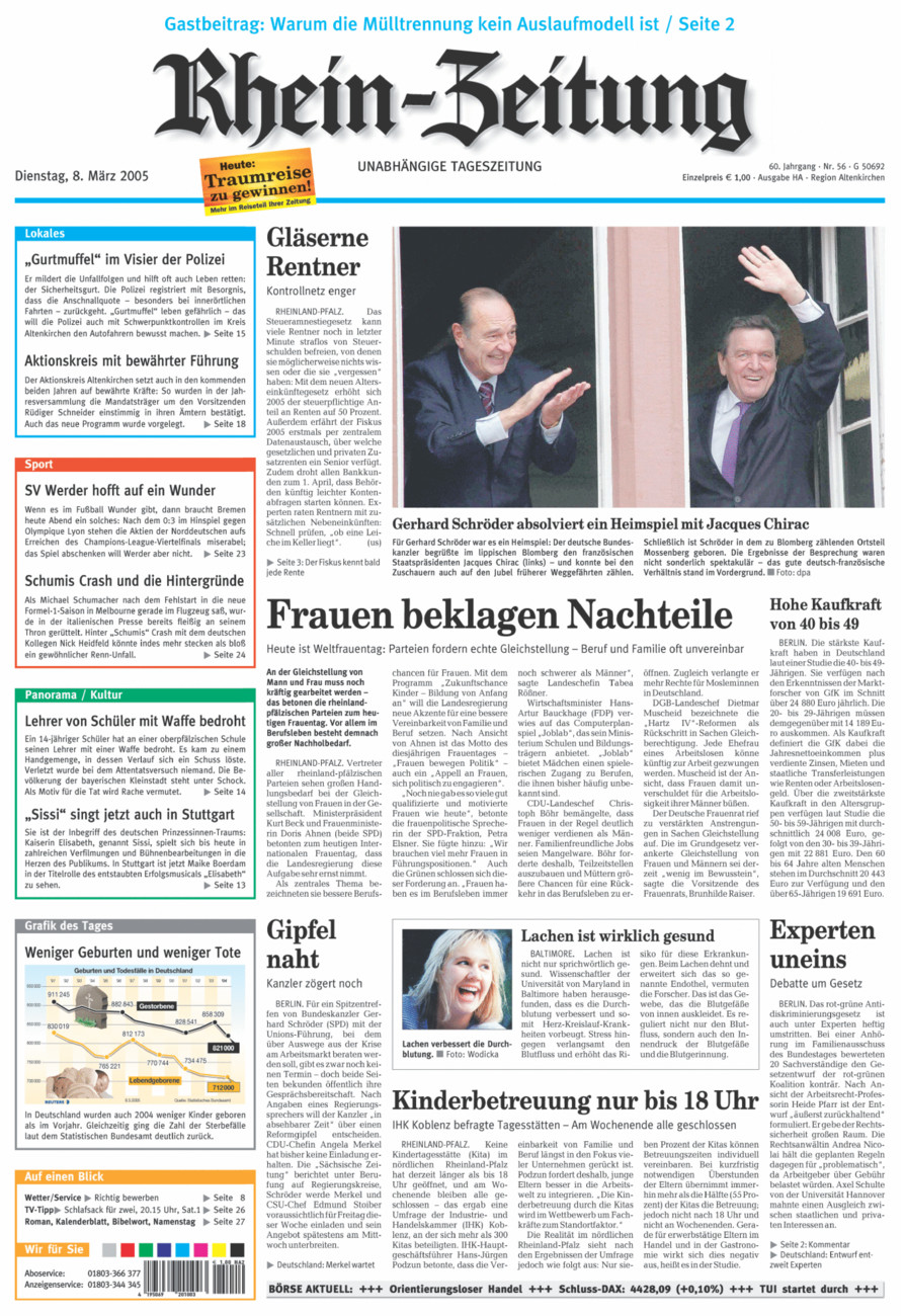 Rhein-Zeitung Kreis Altenkirchen vom Dienstag, 08.03.2005