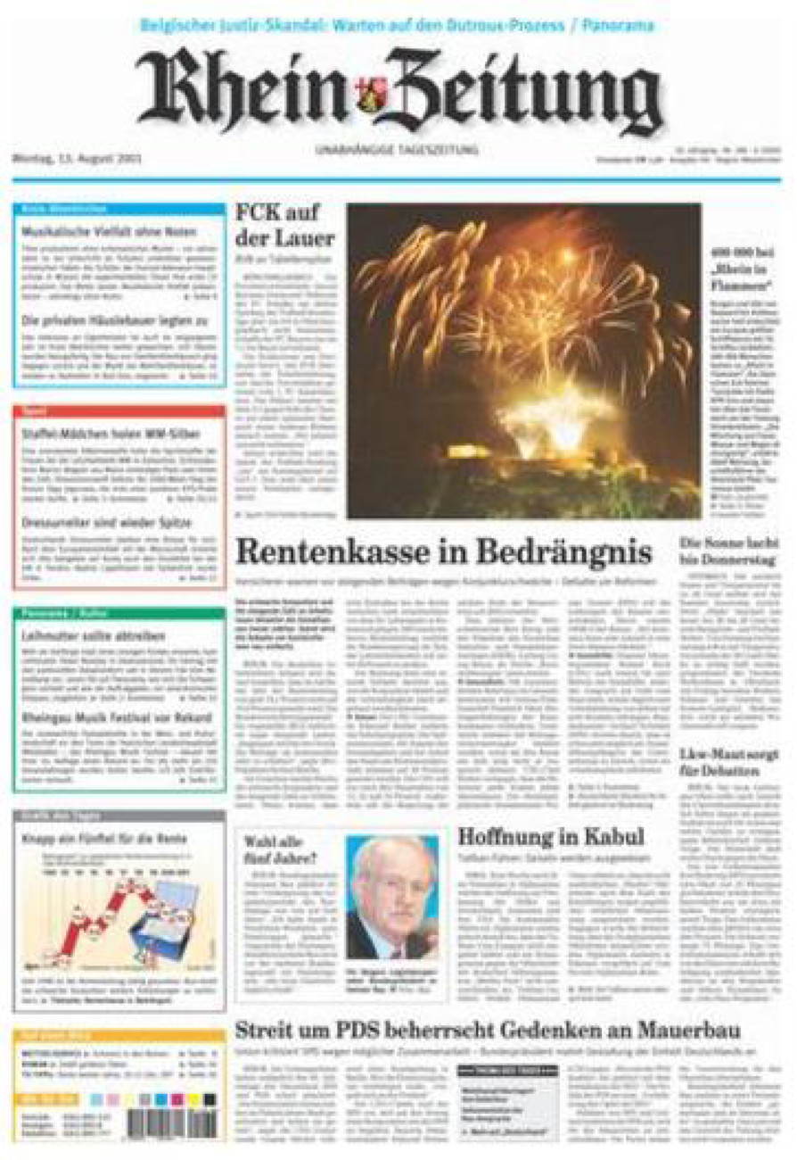 Rhein-Zeitung Kreis Altenkirchen vom Montag, 13.08.2001