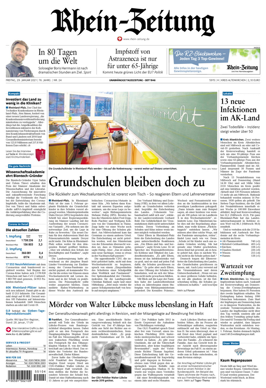 Rhein-Zeitung Kreis Altenkirchen vom Freitag, 29.01.2021