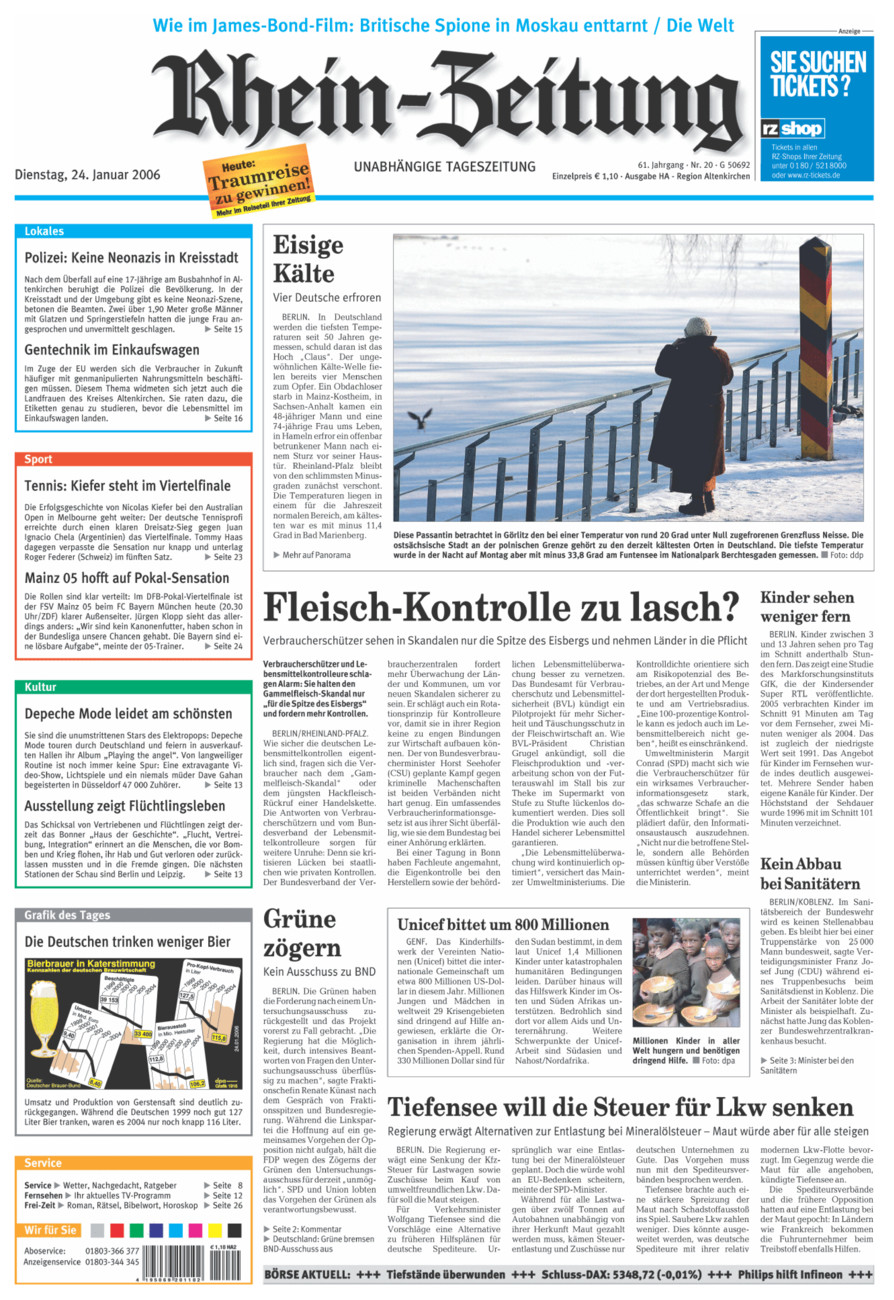 Rhein-Zeitung Kreis Altenkirchen vom Dienstag, 24.01.2006