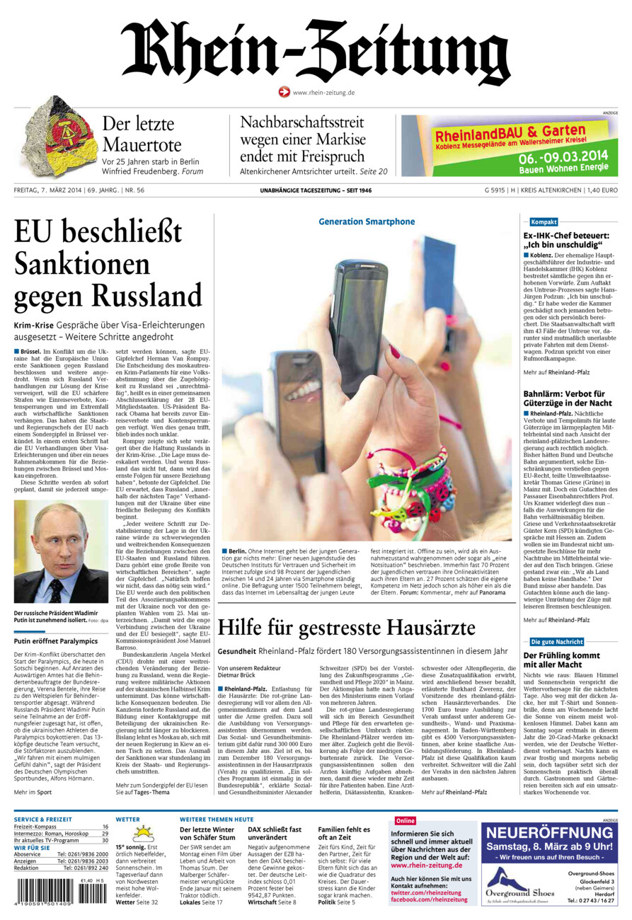 Rhein-Zeitung Kreis Altenkirchen vom Freitag, 07.03.2014