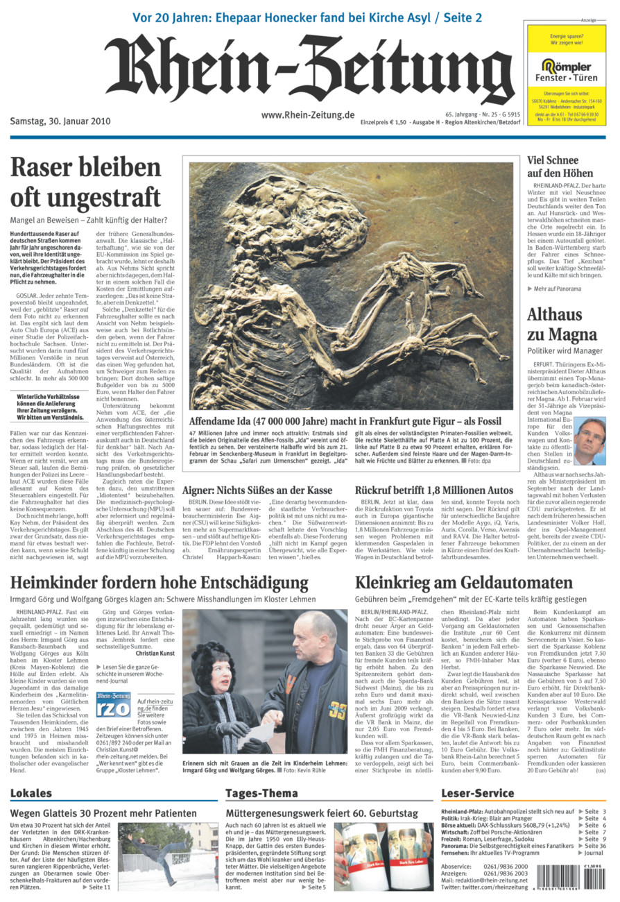 Rhein-Zeitung Kreis Altenkirchen vom Samstag, 30.01.2010