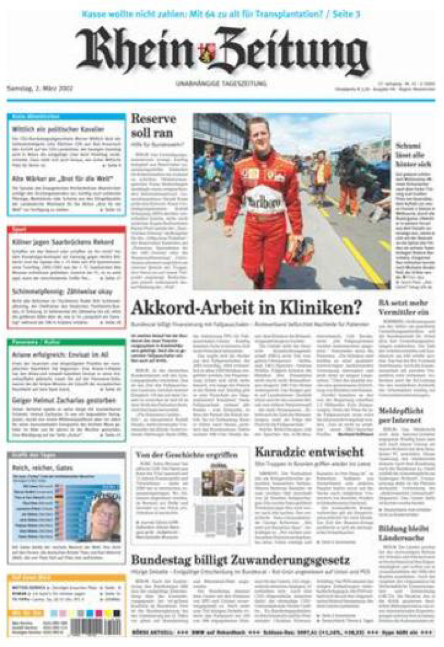 Rhein-Zeitung Kreis Altenkirchen vom Samstag, 02.03.2002