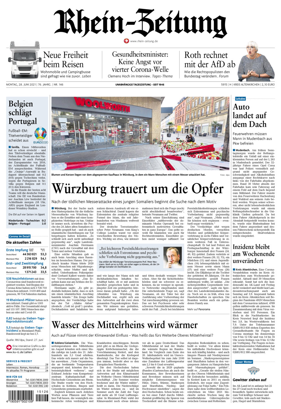 Rhein-Zeitung Kreis Altenkirchen vom Montag, 28.06.2021